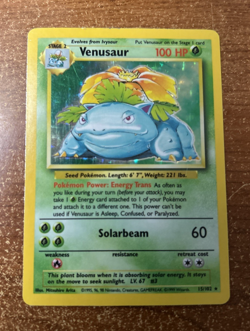 Venusaur 15/102 Pokemon Base Set HOLO TCG WOTC HP - Image 1