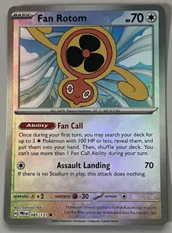 Pokemon Prismatic Evolutions Fan Rotom #085PBALL Basic Reverse Holo #085/131 - Image 2
