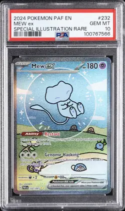 2024 POKEMON PAF EN-PALDEAN FATES SPECIAL ILLUSTRATION RARE #232 MEW EX PSA 10 - Image 1