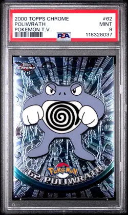 2000 Topps Chrome Pokemon T.V. Poliwrath #62 Pokemon T.V. PSA 9 - Image 1