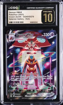 2023 POKEMON CROWN ZENITH - GALARIAN GALLERY - HOLO DEOXYS VMAX CGC 10 PERFECT - Image 1