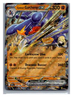 2025 Pokemon Destined Rivals #104/182 Cynthia's Garchomp EX Rare Holo - Image 1