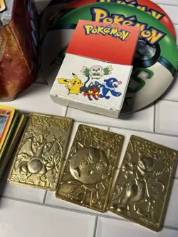Vintage Lot Pokemon Card Bar 24K Gold Plated 1999 Burger King Plus More! Cards - Image 2