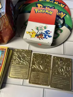 Vintage Lot Pokemon Card Bar 24K Gold Plated 1999 Burger King Plus More! Cards - Image 3