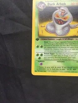 Pokemon Cards: Team Rocket 1st Edition Rare: Dark Arbok 19/82 - Image 5