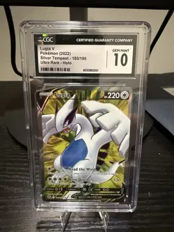CGC Gem Mint 10 Lugia V 185/195 Full Art SWSH Silver Tempest Pokemon TCG Card - Image 1