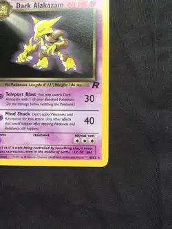 Pokemon Cards: Team Rocket 1st Edition Rare: Dark Alakazam 18/82 - Image 4