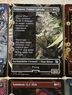 Final Fantasy Magic The Gathering Borderless Foil Summon Card Lot 8x Cards - Image 3