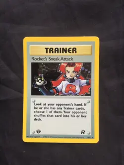 Pokemon Cards: Team Rocket 1st Edition Rare Holo: Rocket's Sneak Attack 16/82 - Image 1