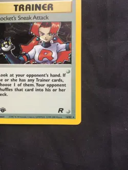Pokemon Cards: Team Rocket 1st Edition Rare Holo: Rocket's Sneak Attack 16/82 - Image 5