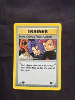 Pokemon Cards: Team Rocket 1st Edition Rare Holo: Here Comes Team Rocket! 15/82 - Image 1