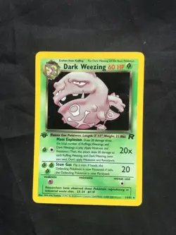 Pokemon Cards: Team Rocket 1st Edition Rare Holo: Dark Weezing 14/82 - Image 1