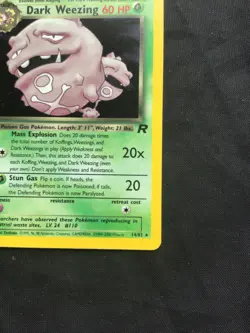 Pokemon Cards: Team Rocket 1st Edition Rare Holo: Dark Weezing 14/82 - Image 5