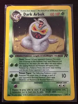 Dark Arbok 2/82 Team Rocket 1st Edition Holo rare Pokemon card - Image 1