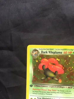Pokemon Cards: Team Rocket 1st Edition Rare Holo: Dark Vileplume 13/82 - Image 3