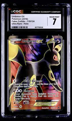 CGC 7 Umbreon EX 2016 XY Fates Collide 119/124 Ultra Rare Holo Pokemon Card - Image 1