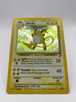 Pokemon TCG Base Set 2 Raichu Holo Unlimited Rare Card 16/130 MP - Image 2
