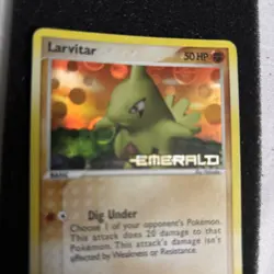 2005 Pokemon Larvitar Ex Emerald REVERSE HOLO STAMPED Edition Card 52/106 LP - Image 3