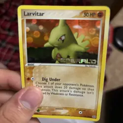 2005 Pokemon Larvitar Ex Emerald REVERSE HOLO STAMPED Edition Card 52/106 LP - Image 4