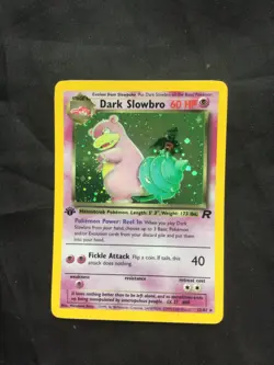 Pokemon Cards: Team Rocket 1st Edition Rare Holo: Dark Slowbro 12/82 - Image 1