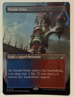 Steam Vents Borderless Foil - Ravnica Remastered MTG Magic the Gathering - Image 1