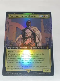 FOIL Aragorn, King of Gondor 0085 Extended Art Lord of the Rings MTG UNPLAYED - Image 1