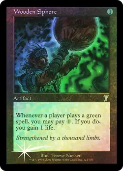 7th Edition MTG FOIL Wooden Sphere Magic - Image 1