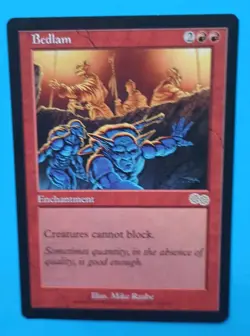 Magic the Gathering MTG Urza's Saga BEDLAM Rare VLP/EX 1998 NICE! - Image 1