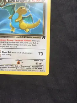 Pokemon Cards: Team Rocket 1st Edition Rare: Dark Dragonite 22/82 - Image 4