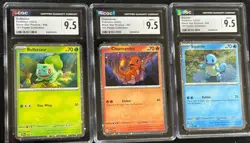 Pokemon TCG Bulbasaur Charmander Squirtle 151 Black Star Promos CGC 9.5 SWIRL🌀 - Image 2