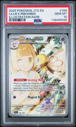 2025 POKEMON JTG EN-JOURNEY TOGETHER ILLUSTRATION RARE LILLIE'S RIBOMBEE PSA 10 - Image 1