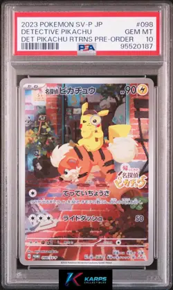 Pokemon PSA 10 Detective Pikachu #098/SV-P Detective Pikachu Returns Promo 2023 - Image 1