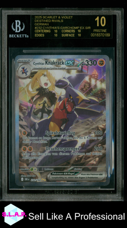 CYNTHIA'S GARCHOMP EX 2025 POKEMON SV DESTINED RIVALS GER 232 BLACK LABEL BGS 10 - Image 1