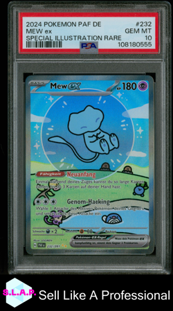 MEW EX SPECI4L ILL RARE POKEMON GER PAF DE-PALDEAN FATES 2024 232 PSA 10 - Image 1