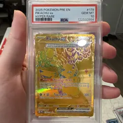 2025 POKEMON PRE EN-PRISMATIC EVOLUTIONS HYPER RARE #179 PIKACHU EX PSA 10 - Image 1