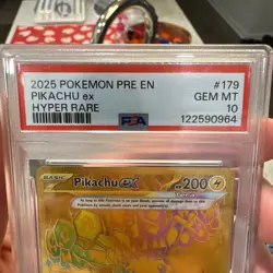 2025 POKEMON PRE EN-PRISMATIC EVOLUTIONS HYPER RARE #179 PIKACHU EX PSA 10 - Image 2