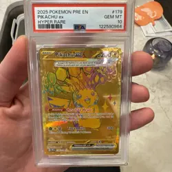 2025 POKEMON PRE EN-PRISMATIC EVOLUTIONS HYPER RARE #179 PIKACHU EX PSA 10 - Image 5