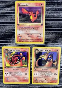 Pokemon TCG Dark Charmander/Charmeleon/Charizard Evolution Set 1st Edition 🔥 - Image 1
