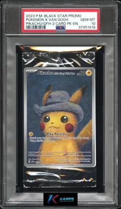 Pokemon PSA 10 Pikachu Grey Felt Hat x Van Gogh Black Star Promo 2023 English - Image 1