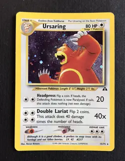 Ursaring Holo / Pokemon Neo Discovery 15/75 Holo Wizards WOTC - Image 1