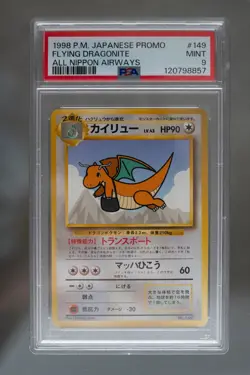PSA 9 FLYING DRAGONITE ALL NIPPON AIRWAYS NO. 149 1998 JAPANESE PROMO POKEMON - Image 1