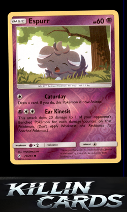 Reverse Holofoil Espurr 79/214 Pokemon Common SM - Unbroken Bonds Card LP - Image 1