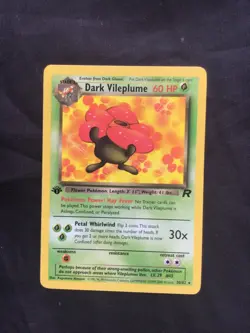 Pokemon Cards: Team Rocket 1st Edition Rare: Dark Vileplume 30/82 - Image 1