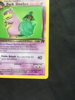 Pokemon Cards: Team Rocket 1st Edition Rare: Dark Slowbro 29/82 - Image 4