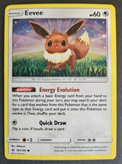 Eevee 101/149 Cosmos Holo Promo Sun & Moon Base Set Pokemon Card Swirl LP - Image 1
