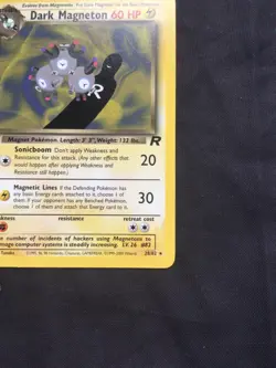 Pokemon Cards: Team Rocket 1st Edition Rare: Dark Magneton 28/82 - Image 4