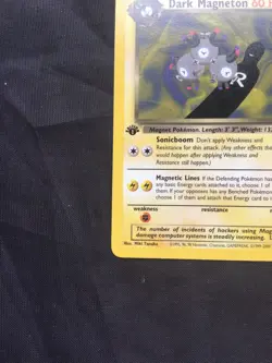 Pokemon Cards: Team Rocket 1st Edition Rare: Dark Magneton 28/82 - Image 5