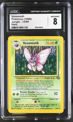 CGC 8 Venomoth 1999 Jungle 13/64 Holo Pokemon Card - Image 1