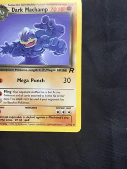 Pokemon Cards: Team Rocket 1st Edition Rare: Dark Machamp 27/82 - Image 4