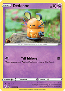 1x Dedenne 077/185 Vivid Voltage Pokemon TCG Card NM a7 - Image 1